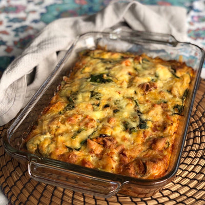 Roast Veggie, Bacon and Spinach Frittata